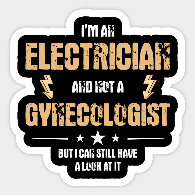 Funny Electrician Journeyman Dirty Jokes Adult Humor Sticker by MGO Design